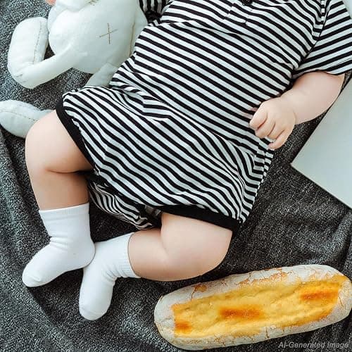 Baby Socks Infant White Crew Socks Baby Girls Soft Newborn Dress Sock Boys Baptism 0-12 Months 10 Pack thumbnail 2