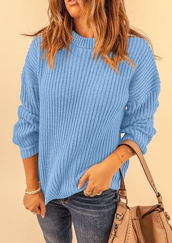 PRETTYGARDEN Fall Sweaters for Women 2025 Fashion Long Sleeve Casual Ribbed Knit Winter Clothes Pullover Jumper Tops thumbnail 3