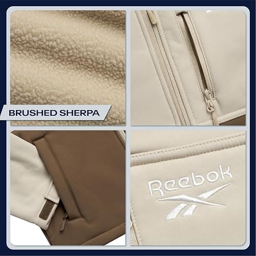 Reebok Boys Softshell Jacket - Soft Cozy Brushed Sherpa Fleece Lined Softshell Winter Coat Hooded Windbreaker Jacket for Boys thumbnail 3