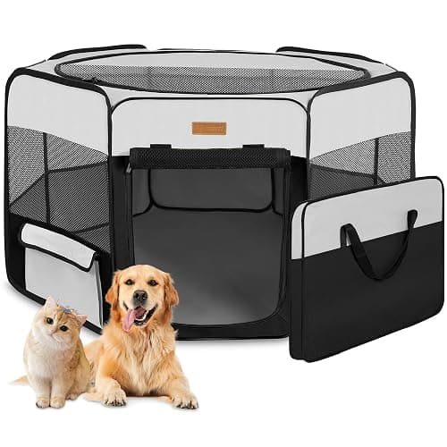 Dog Playpen, Portable Pet Play Pen for Cat, Puppies, Rabbits, Chickens, Foldable Large-Capacity Pet Tent for Indoor/Outdoor Travel Camping - Image 1