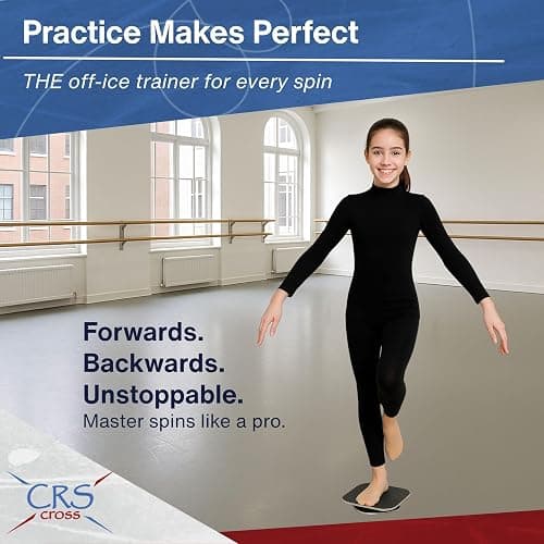 CRS Cross Figure Skating Spinner. Off Ice Spinning Training Aid | Metal 8 inch Spin Trainer. Practice Balance, Control and Technique. Great for Figure Skating, Gymnastics, Dance, Ballet thumbnail 2