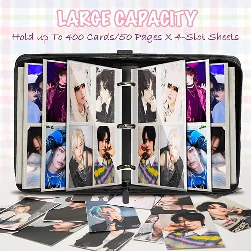 Stray Kids Kpop Photocard Binder-Skzoo Trading Card A5 Binder,Cartoon Photocard Holder With 400 Cards Sleeves, Photo Album for Skz Merch And Lomo Cards thumbnail 5