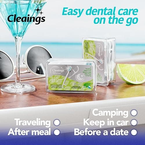 cleaings Disposable Toothbrushes with Double Cleaning Beads Toothpaste and Clean Floss Picks for Work or Travel - 20 pcs-Mint Flavor（Pack of 1） - Mint Flavor - 1 thumbnail 8