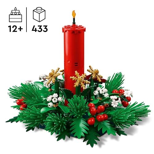 LEGO Centre de Table de Noël - Jouet avec Bougie, Baies Rouges, Étoiles Dorées & Feuillage - Décoration de Table - Activité en Famille - Cadeau Festif pour Ado Fille ou Garçon dès 12 Ans 40743 thumbnail 4
