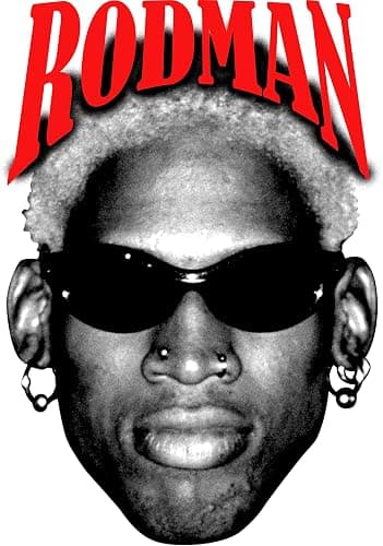 Philcos Dennis Rodman Jumbo Face Black T-Shirt thumbnail 2