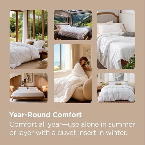 Bedsure Duvet Cover King Size - Soft Double Brushed Bedding Set for Kids & Adults, Zipper Closure, 3 Pieces, Includes 1 Duvet Cover (104"x90") & 2 Pillow Shams, NO Comforter, White thumbnail 5