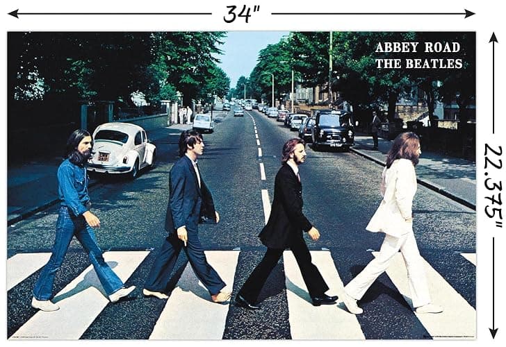 Trends International Beatles-Abbey Road Wall Poster, 22.375" x 34", Unframed Version, Bedroom thumbnail 2