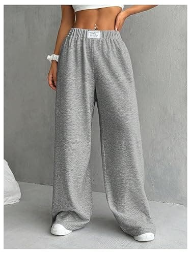 SOLY HUX Girl's Wide Leg Sweatpants Elastic High Waisted Loose Baggy Pants with Pockets thumbnail 5