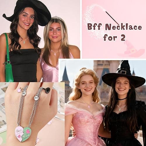 PEALICIOUS Best Friend Necklaces for Women, Bffs Necklace for 2 as Girls Wickedly Gifts Friendship Matching Necklace with Magnetic Heart, Silver Stainless Steels Necklace as Bestie Sister Witch Merch thumbnail 4