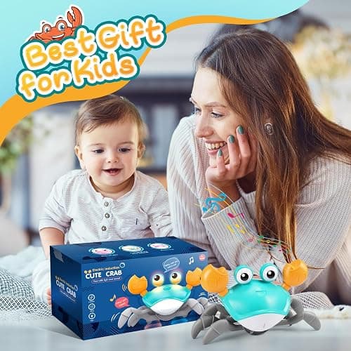 Adeokay Crabe Qui Marche Bebe, Jouet Bebe 1 2 an Cadeau Pâques Enfant 1 2 Ans Jouet Enfant 1 2 Ans Garcon Fille Jouets D'éveil Musicaux Jeu Jouet Bebe 3-6-12 Mois Idée Cadeau Bébé Linkimals thumbnail 7