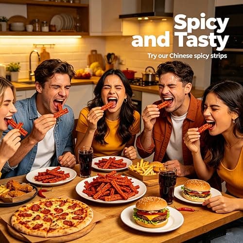 4 Pcs Latiao Spicy Gluten Strips,Chinese Special Casual Spicy Snack Food, Made From Wheat/Chili/Spice, Low Sugar and Low Calories, Best Vegan,Casual Office Outdoor Parties Snacks(100gx4) (4-pack-1) thumbnail 4