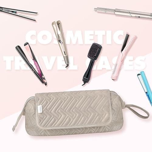 Leudes Hair Tools Travel Bag for Women Heat Resistant Mat for Travel Essentials Hot Tools Straighteners,Flat Irons,Curling Iron,Hot Air Brushes and Hair Dryer Organizer Bags 2 in 1 (Camel) thumbnail 7