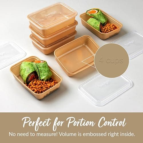 Bentgo Prep - 20-Piece 1-Compartment Reusable Meal Prep Containers with Lids, PFAS & BPA Free Materials, Durable, Microwave, Freezer, & Dishwasher Safe To Go Food Storage (Gold) thumbnail 7