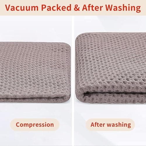 smiry Cotton Kitchen Dish Towels, 12" x 12", 6 Pack Waffle Weave Kitchen Towels, Ultra Soft Absorbent Quick Drying Dish Cloth, Brown thumbnail 7
