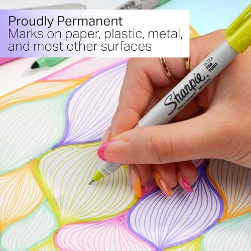 Sharpie Glam Pop Permanent Markers, Ultra Fine Tip Set, Coloring and Drawing, Resilient Ink, Assorted Colors, 24 Count thumbnail 4