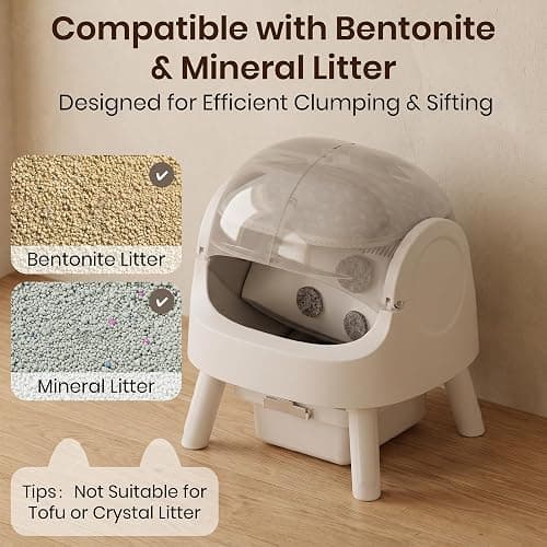Self Cleaning Litter Box, Self Cleaning Cat Litter Box, Open-Top Design | No app or Wi-Fi needed—plug in this self cleaning cat litter box, press the power button, and spend less time scooping thumbnail 4