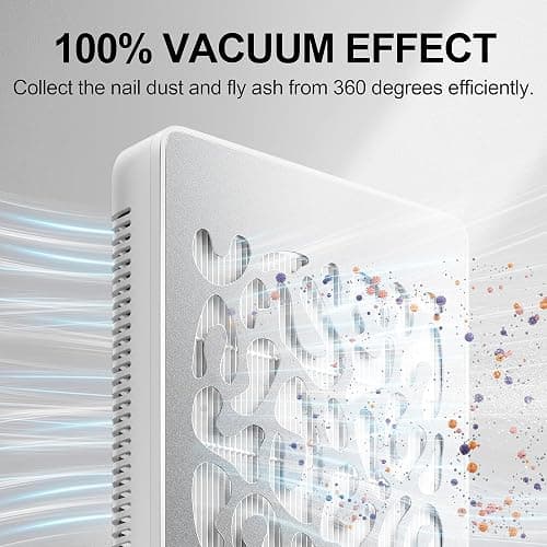 L'UGX Professional Nail Dust Collector with 30 Pcs Filter Papers, Powerful Dust Collector Nail Salon, Nail Dust Extractor Manicure Pedicure Tool for Acrylic Nail Polishing, Low Noise thumbnail 4