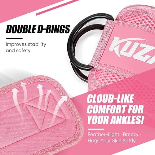 KUZARO Ankle Resistance Bands with Cuffs, Ankle Weights Bands for Working Out, Women Leg and Glutes Workout Equipment, Exercise Bands for Kickbacks, Butt and Booty Trainer, Home Gym Fitness Equipment thumbnail 4