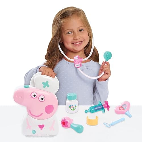 Peppa Pig Checkup Case Set with Carry Handle, 8-Piece Doctor Kit for Kids with Stethoscope, Kids Toys for Ages 3 Up by Just Play thumbnail 2