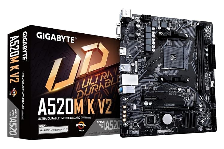 GIGABYTE A520M K V2 (REV. 1.0) CHIPSET AMD A520 AM4, MATX, DDR4 - A520M K V2 1.0 MAE Card - Image 1