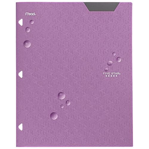 Five Star 2-Pocket Folder, Plastic Folder with Stay-Put Tabs, Fits 3-Ring Binder, Holds 8-1/2" x 11" Paper, Amethyst Purple (333420I-ECM) thumbnail 6