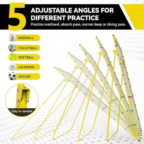 Volleyball Rebounder Net 7x4ft with 5 Adjustable Angles, Anti-UV Volleyball Bounce Back Net Training Equipment with 4 Stakes, Durable & Stable Baseball Pitch Back Rebounder, Easy Storage thumbnail 4