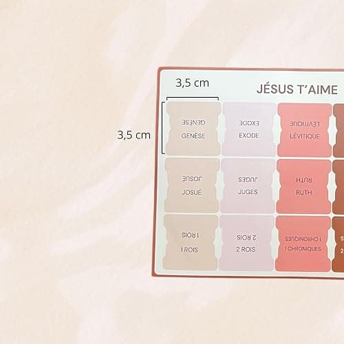 Générique Onglets bibliques en français – 75 intercalaires adhésifs pour Livres de la Bible – Stickers Index Bible – Accessoire chrétien – Lecture & étude biblique simplifiée thumbnail 6