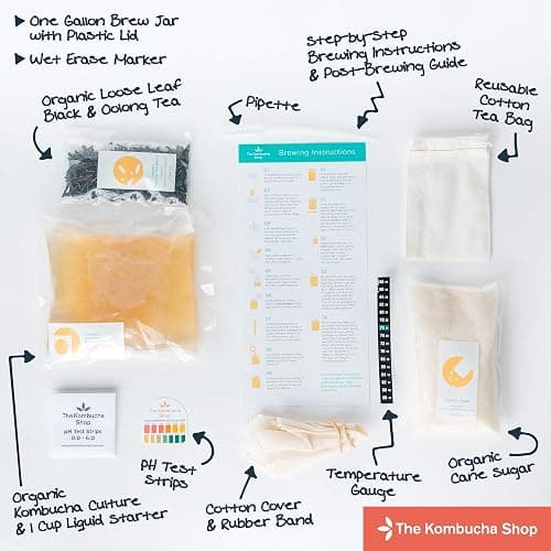 The Kombucha Shop Organic Kombucha Starter Kit - 1 Gallon Brewing Kit Includes All The Essentials Required for Brewing Kombucha At Home thumbnail 3