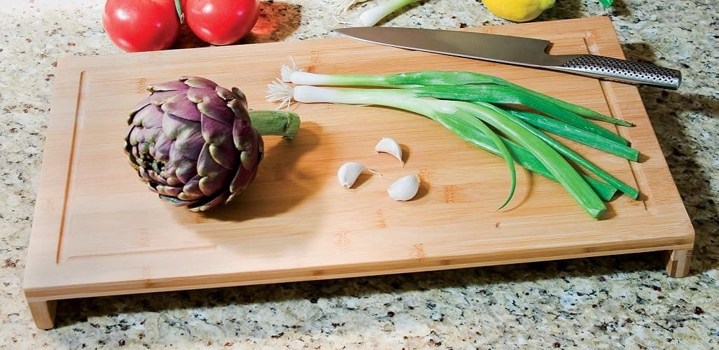 Lipper International Bamboo Wood Over-The-Sink/Stove Kitchen Cutting and Serving Board, Large, 20-1/2" x 11-1/2" x 2" thumbnail 2