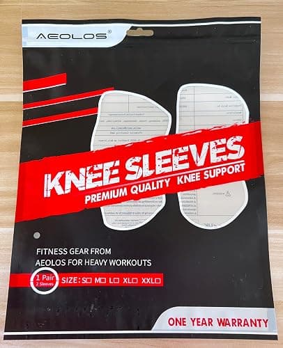 AEOLOS Knee Sleeves (1 Pair)，7mm Compression Knee Braces for Heavy-Lifting,Squats,Gym and Other Sports (Large, Black) thumbnail 9