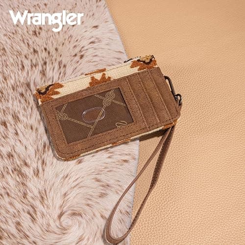 Wrangler Aztec Wallet Card Holder Small Keychain Wallets Women Slim Wristlet Wallets Card Cases & Money Organizers Ladies Female Coin Purse with ID Window thumbnail 7
