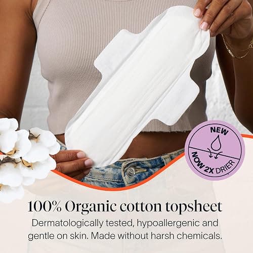 Cora 100% Organic Cotton Topsheet Pads (36 Super Pads) thumbnail 2