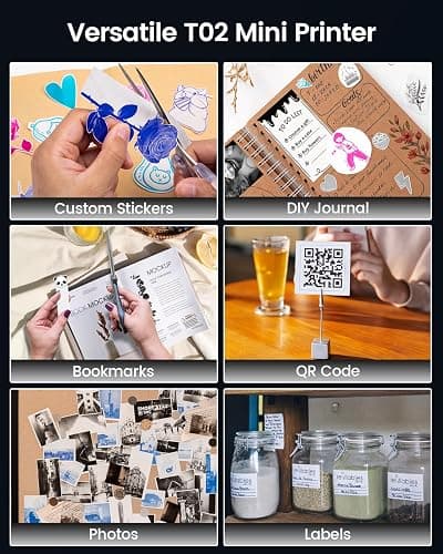 Memoking Mini Printer - Sticker Printer T02 Portable Thermal Inkless Sticker Maker Machine, Bluetooth Pocket Labeler for Study Graphics, Anatomical Diagrams, Photos, Receipts, DIY,Gift thumbnail 7