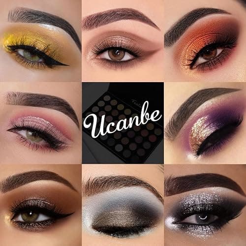 UCANBE Professional Neutral Smokey Eyeshadow Makeup Palette, Matte Shimmer Metallic Black Grey Dark Goth Eye Shadows for Halloween, Pigmented Warm Smoky Naked Nude Rosy Gold Brown Pallet Make Up Kit thumbnail 5