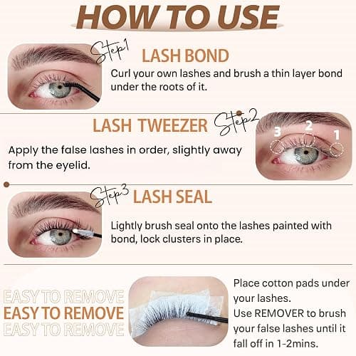 Fairy Lash Clusters 9-12mm Wispy Eyelash Clusters 160pcs Natural Cluster Eyelash Extensions CC Curve Individual Lashes Natural Look Short Thin Band Eyelashes Clusters by TOOCHUNAG thumbnail 7