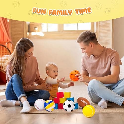 Innotoys Balls for Toddlers Babies, Soft Baby Toys, 6 Pack 3.5" Foam Balls Kids Sports Set, Small Soccer Basketball Baseball Football Volleyball Tennis, Indoor Outdoor Toys Games Gifts for Boys Girls thumbnail 2