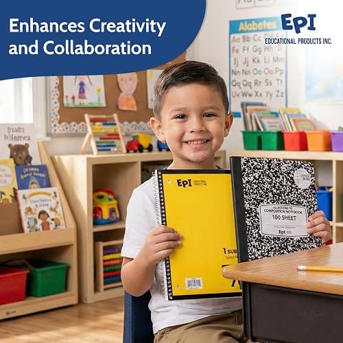 EPI Essentials Back to School Supplies for Kids – 54 Items in Kit – Kindergarten to 1st Grade School Supply Packs – Wide-Ruled Bundle with Composition Notebooks – Suitable for Homeschooling thumbnail 7