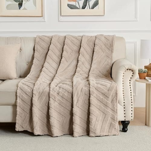 50x70 Inch Brown Rhombus Throw Blanket - Soft & Fluffy Fleece, Cute & Aesthetic, Perfect for Sofa, Couch, Chair, Bed, Living Room & Bedroom, All-Season Use, Plush & Cozy Decorative Blanket - Image 1