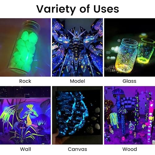 Artme Glow in The Dark Paint, 18 Bright Colors 22ml/0.75oz Blacklight Paint Set, Neon Craft Paints, Glow Fluorescent Acrylic Paints Perfect for DIY projects, Halloween and Christmas Decorations thumbnail 7