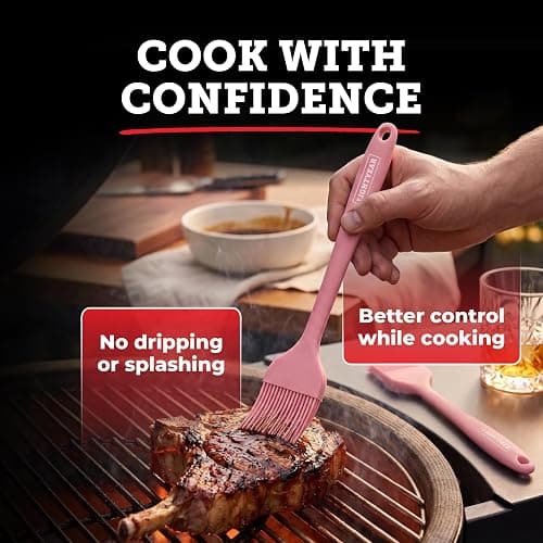 Lightyear Silicone Basting Brush for Cooking – Pastry Brush Set | Silicone basting brush for grilling, BBQ and baking – baster brush, silicone pastry brush, sauce brush, dishwasher safe thumbnail 3