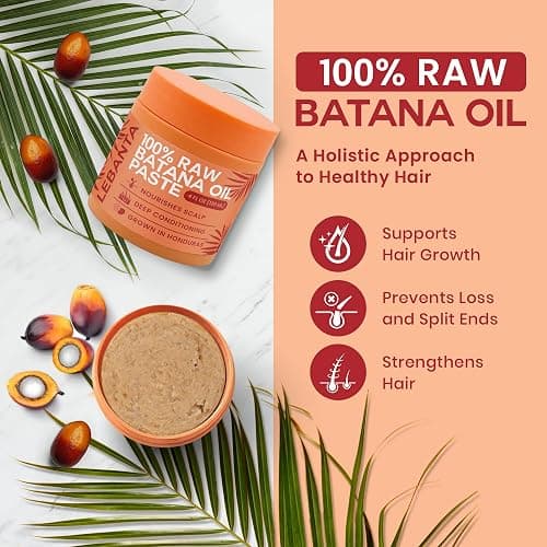 Lebanta Raw Batana Oil for Hair Growth - 100% Pure, Organic 4oz Batana from Honduras for Thick and Strong Natural Hair - Dr. Sebi Unrefined Cold Pressed Cosmetic Scalp Mask Gifts for Women (1 Pack) thumbnail 2