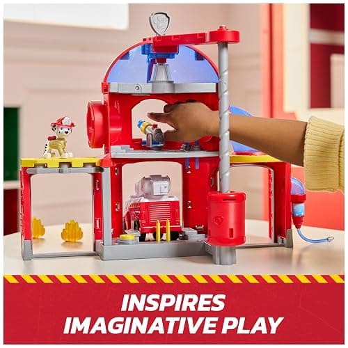 Paw Patrol Fire Rescue Command Center with Marshall Figure, Rescue Fire Truck, Lights, Launcher & Sound Fx, Kids Toys for Boys & Girls Ages 3 and Up thumbnail 8