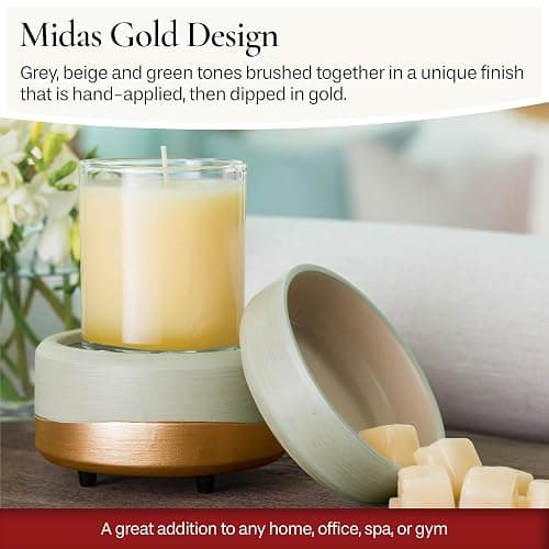 CANDLE WARMERS ETC 2-in-1 Candle and Fragrance Warmer for Warming Scented Candles or Wax Melts and Tarts with to Freshen Room, Midas thumbnail 7