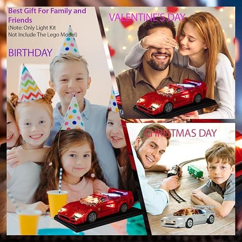LBASE Wireless LED Light Kit for Lego Speed Champions - Car Building Blocks Lighting Set with Transparent Display Box, 1 Set + 1 Box of Random Lights (Model Not Included) thumbnail 4