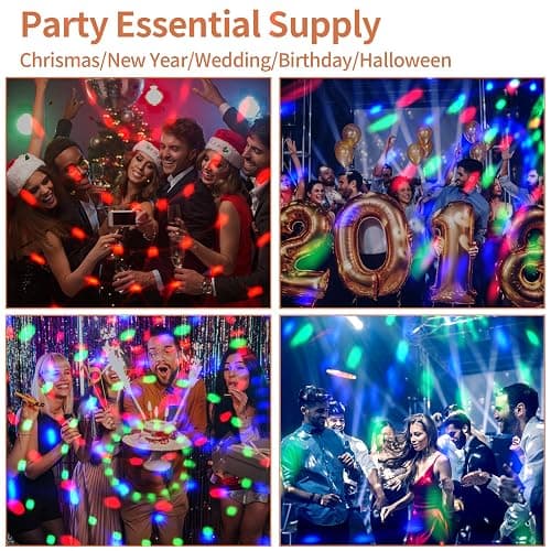 COIDEA Disco Ball Light, Sound Activated Party Strobe Light, DJ Rave Lights with Remote, LED Stage Lights for Karaoke Birthday Christmas Halloween Decorations Indoor thumbnail 5