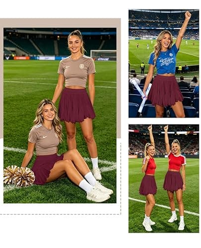 Women's Flowy Shorts Casual Linen Boho Ruffle Mini Skirts Pleated High Waist Cute Butterfly Skorts with Pockets Summer Trendy thumbnail 5