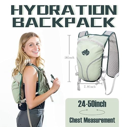 Lightweight Running Vest Hydration Backpack, Hydration Vest with 2L Water Bladders - Adjustable Chest Straps and Reflective Water Backpack Fit for Men Women Hiking Cycling Camping Festival Marathon thumbnail 2