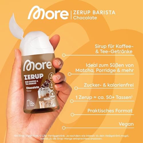 MORE Barista Zerup, Chocolate, 65 ml, für Kaffee, Tee und Heißgetränke, vegan, zero Kalorien - made in Germany thumbnail 4