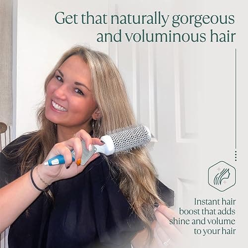 Professional Round Brush for Blow Drying - Small Ceramic Ionic Thermal Barrel Brush for Sleek, Precise Heat Styling and Salon Blowout - Lightweight Round Hair Brush (Barrel 1.3 inch, Bristle 2 Inch) thumbnail 5