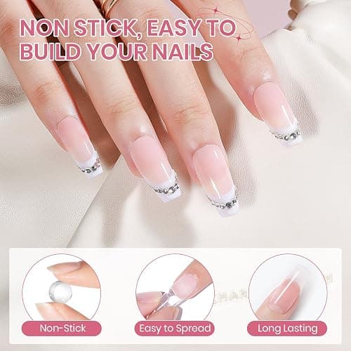 SUPWEE Solid Gel Nail Glue Set: 3d Gel Nail Art for Press On Nails with 240PCS Medium Coffin Gels Nail Tips Mini UV Lamp Nail Extension Home DIY Manicure for Women Girls thumbnail 4